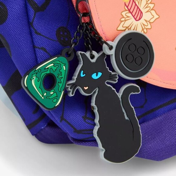 Coraline Cake FULL SIZE Backpack With Black Cat Keychain Charms NEW Tim Burton - Picture 2 of 15